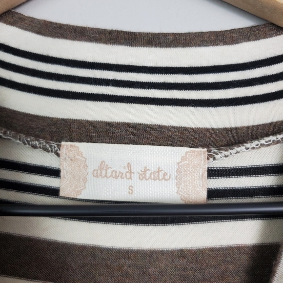 Altar'd State White Black Brown Stripe Dress Small - Picture 6 of 6